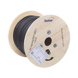 [IC-FIG8A2-1C] Carrete De 1 Km De Fibra Óptica Aérea Mini Figura 8 G.657a2 Tipo Drop, Monomodo De 1 Hilo (unifibra), Color Negro, Span 80