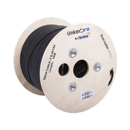 [IC-DROPA2-2C] Carrete De 1 Km De Fibra Óptica Drop, Interior/exterior G.657a2 Monomodo De 2 Hilos (bifibra), Diseñada Para Fusionarse, Dieléctrica, Forro Negro, (no Soporta Conectores Mecánicos)
