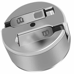 [7500463424366-B] CABLE BLACKPCS (CA-RETRACTIL) V8/LIGHTNING PLATA 100 CM 2.1A (CASMLPR-