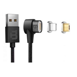 [7500463440021-B] CABLE BLACKPCS (CA-MDOBLE) V8/LIGHTNING NEGRO 1M LATERAL (CABLMLPML-2)