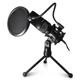 [7502266678915-G] Microfono  Game Factor Usb, Streaming, Stand, Anti Pop Ngro Mcg601