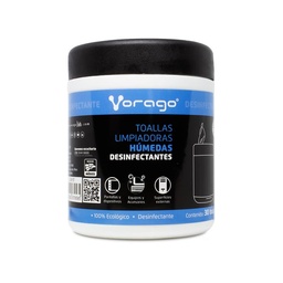 [7502266679585-V] Toallas  Humedas Desinfectantes Vorago Cln-107 Bote C/30pz