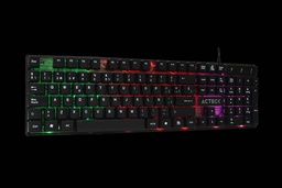 [7506215929615-A] Teclado                                                                                                                                                                                                                                                                                                                                                                                                                   Alambrico Acteck-x Aurean X100usb Led 3colores Negro Ac-929615