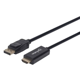 [766623153195-M] Cable  Manhattan Displayport-hdmi M-m 4ka60hz 1.0m Negro 153195