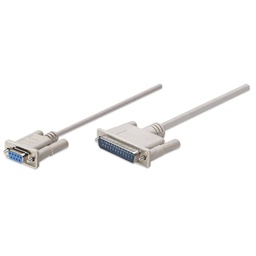 [766623314770-M] Cable  Null Modem Manhattan Db9 H - Db25 M 1.8m 314770