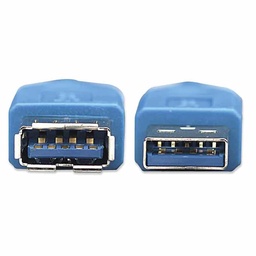 [766623322379-M] Extension  De Cable Usb V3.0 Manhattan 2 Mts Azul 322379