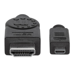 [766623324427-M] Cable  Video Hdmi Manhattan M-micro 2m + Ethernet 324427