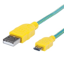 [766623352710-M] Cable  Manhattan Usb V2.0 A-micro B 1.0m Textil Turquesa/amari 352710