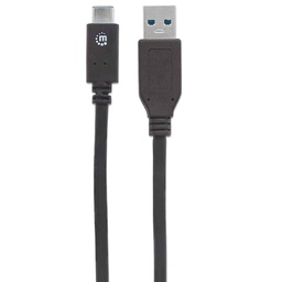[766623354974-M] Cable  Usb Manhattan Tipo Cm - Am 2.0 Mts Negro  V3.1 Gen1 354974
