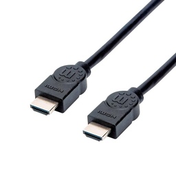 [766623355308-M] Cable  Hdmi Negro Alta Velocidad M-m 4k Blindado 1.5 M Manhattan 355308
