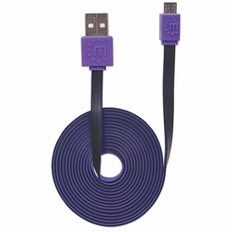 [766623391368-M] CABLE USB MANHATTAN V2.0 A-MICRO B 1.0M PLANO NEGRO/MORADO 391368