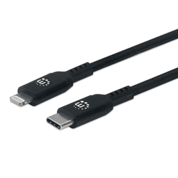 [766623394192-M] Cable  Manhattan Usb-c A Lightning 0.5m Negro Carga Y Sincroniza 394192