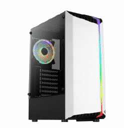 [Dim-BIONIC] GABINETE PARA GAMING AEROCOOL BIONIC G WT V2 WHITE CON VENTANA RGB MID TOWER SIN FUENTE