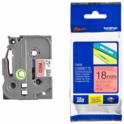[TZE441] Cinta  Brother Tze441 Negro Sobre Rojo 18mm